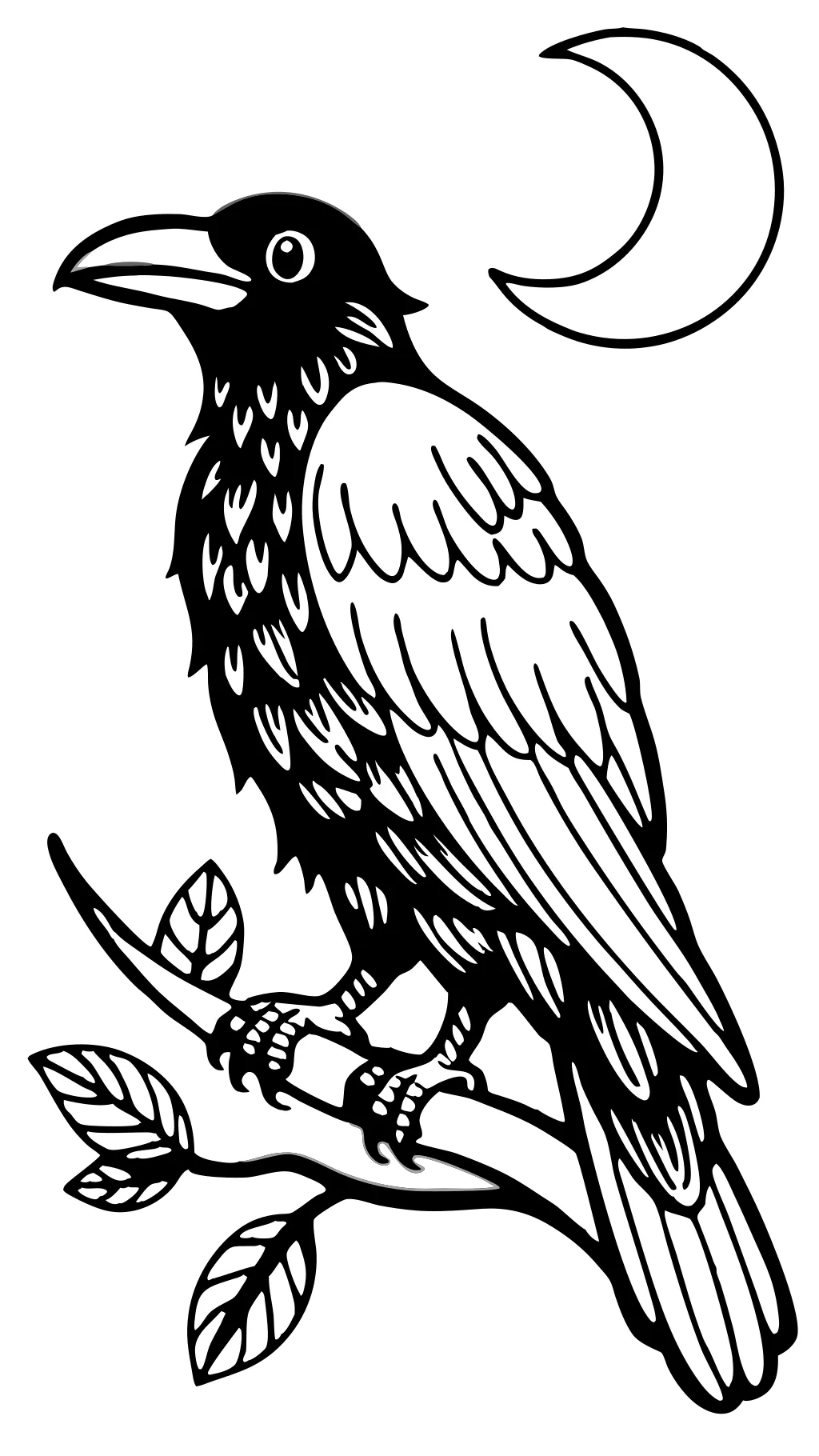 raven bird coloring pages